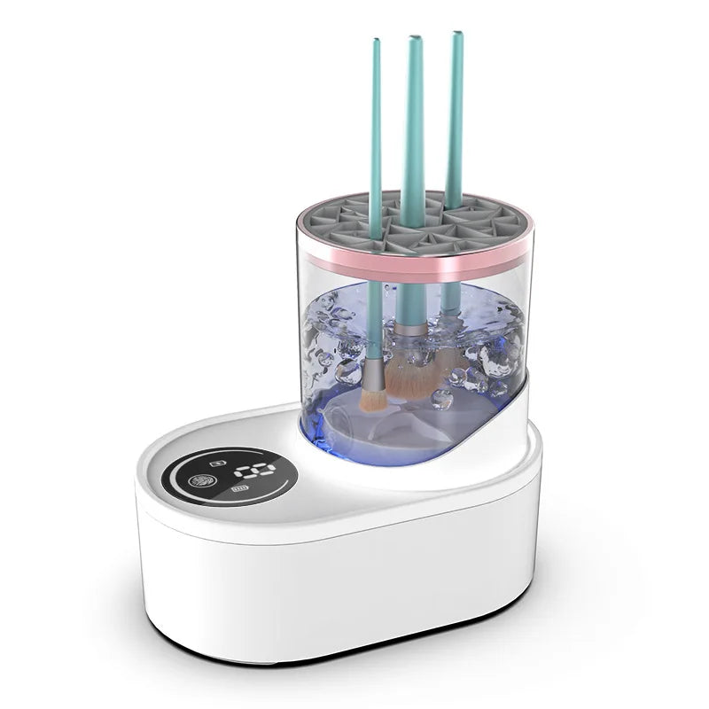Automatic Rotating Makeup Brush Cleaner Machine Fast Drying Electric Rubber Collar Cosmetic Clean Tools